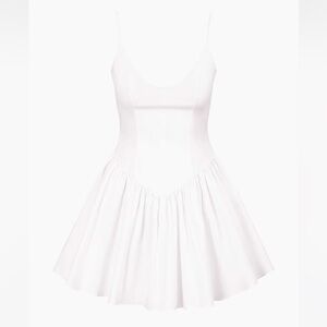 STAUD White Dena Sleeveless Stretch Cotton Mini dress😍